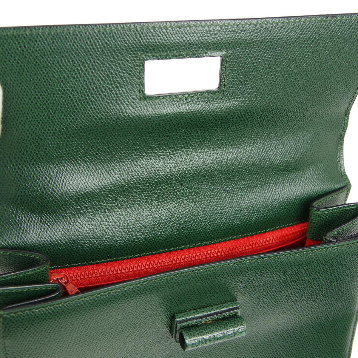 Women's Celine Hunter Leather Kelly Style Evening Top Handle Satchel Shoulder Flap Bag