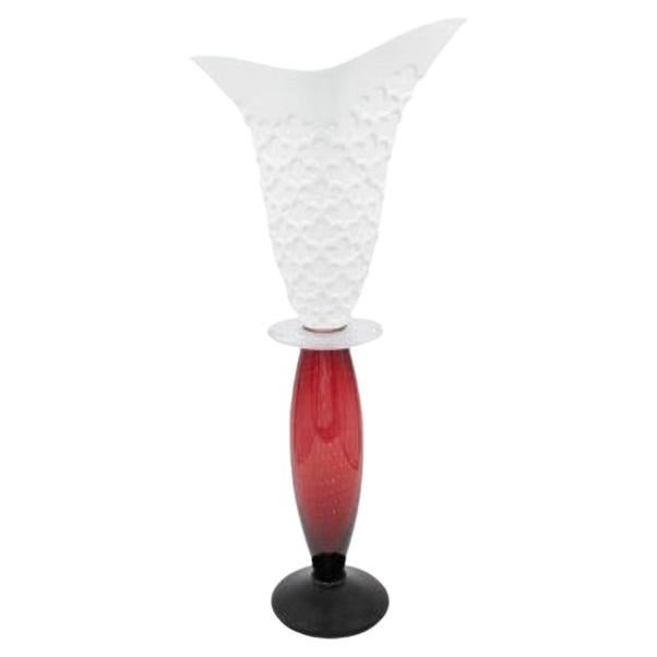 Celine I Vase Red & White 70hcm By Driade, Borek Sipek
