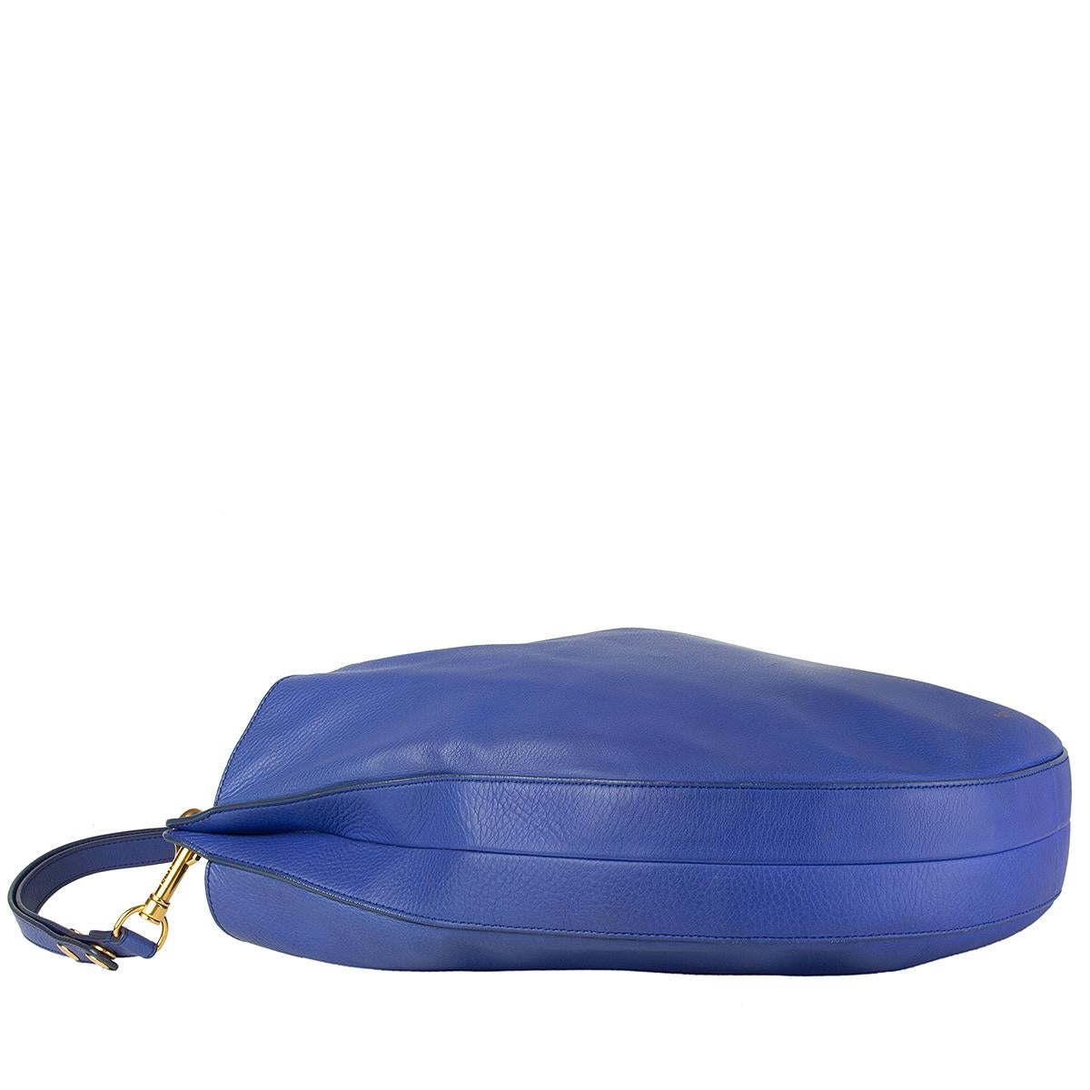 Blue CELINE Indigo HOBO LARGE Shoulder Bag Supple Calf leather