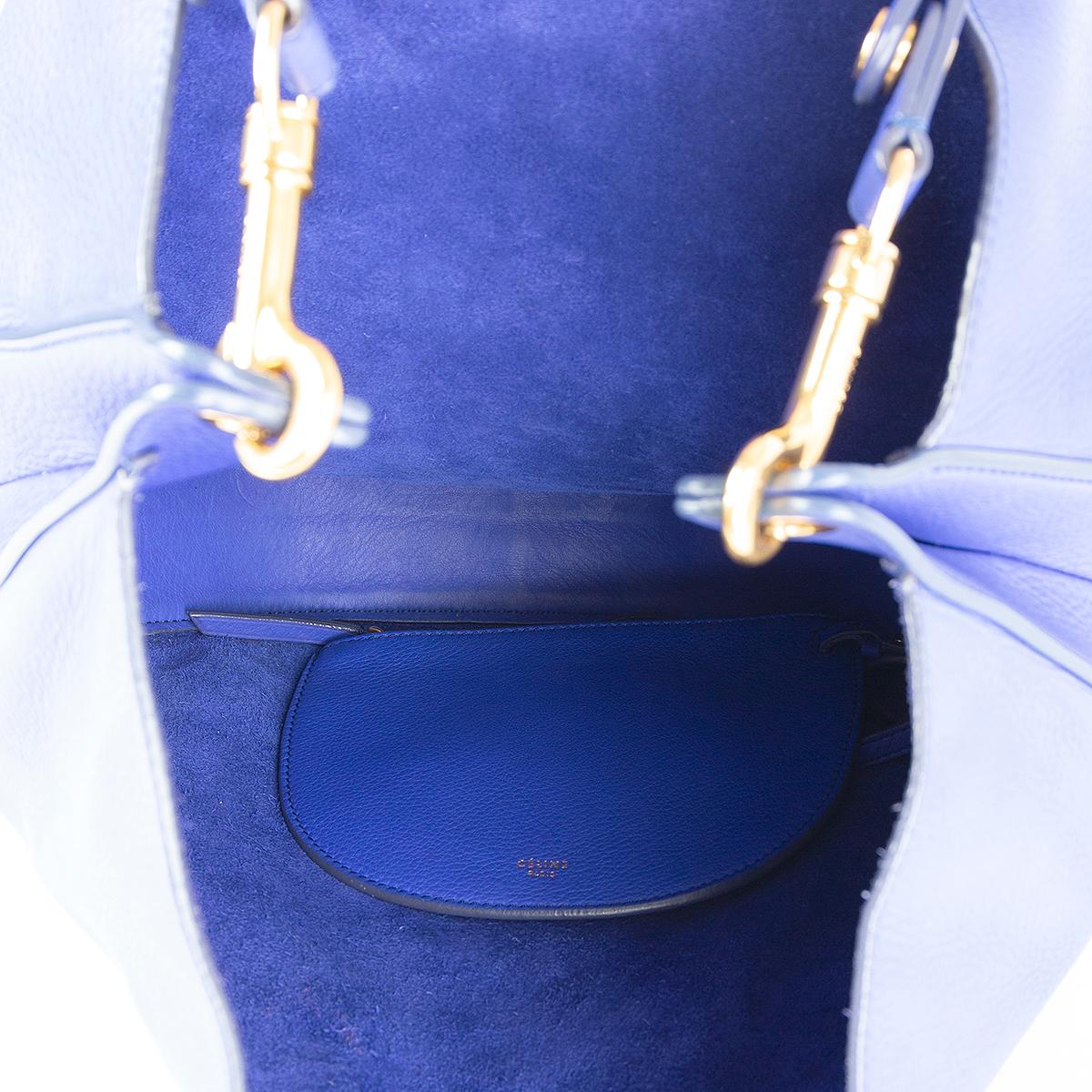 CELINE Indigo HOBO LARGE Shoulder Bag Supple Calf leather In Excellent Condition In Zürich, CH