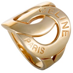 Vintage Celine Interlocking Gold Band Ring