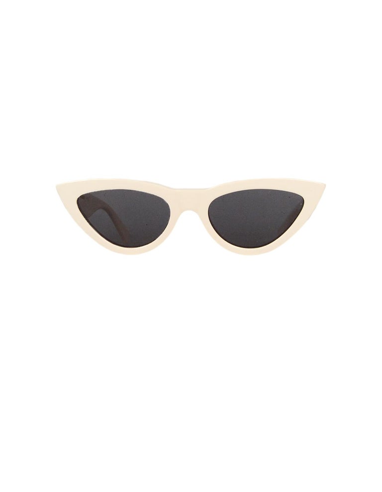 Celine Ivory Acetate Exaggerated Cat-Eye Sunglasses For Sale at 1stDibs ...