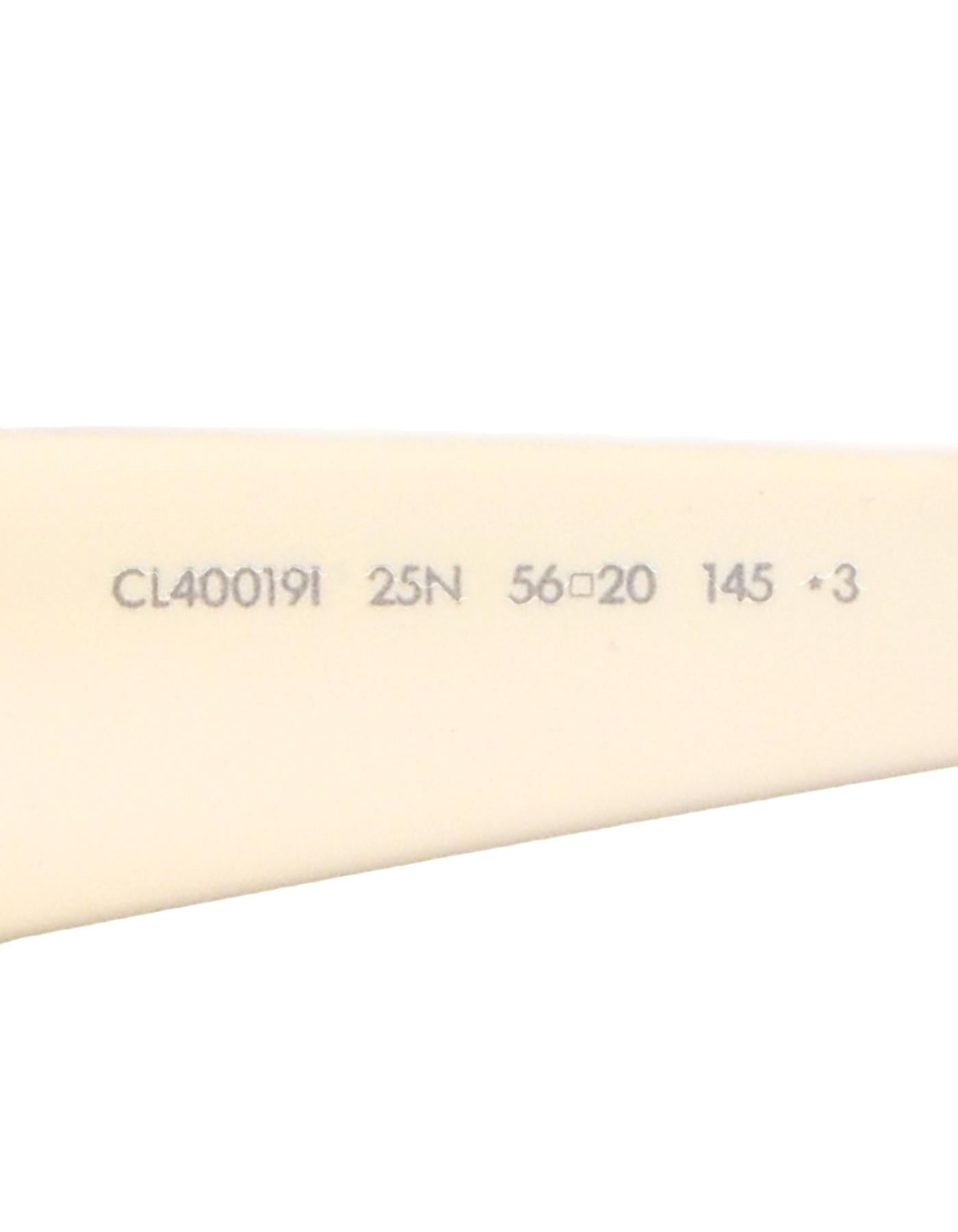 White Celine Ivory Acetate Exaggerated Cat-Eye Sunglasses