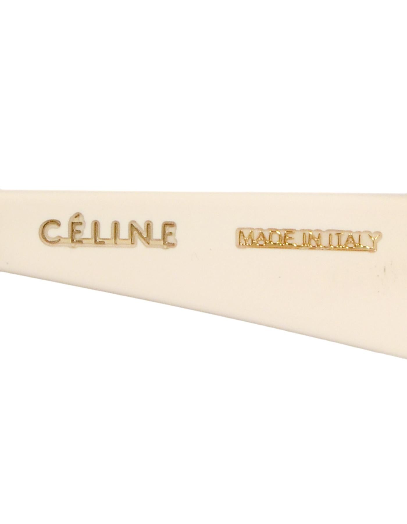 Celine Ivory Acetate Exaggerated Cat-Eye Sunglasses In Excellent Condition In New York, NY