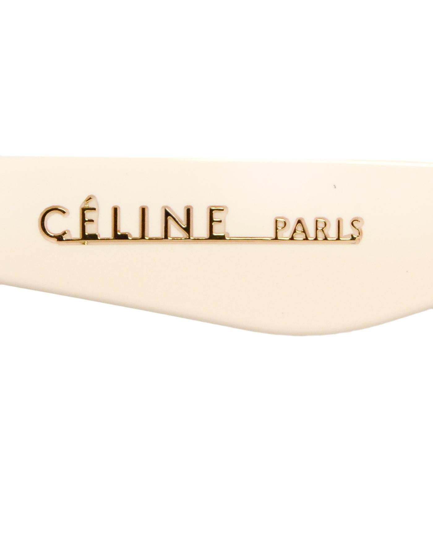Women's Celine Ivory Acetate Exaggerated Cat-Eye Sunglasses