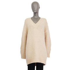 CELINE ivory mohair blend OVERSIZED CHUNKY KNIT Sweater S