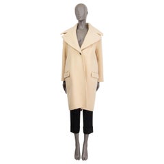CELINE ivory white cashmere 2013 WIDE COLLAR OVERSIZED Coat Jacket 36 XS