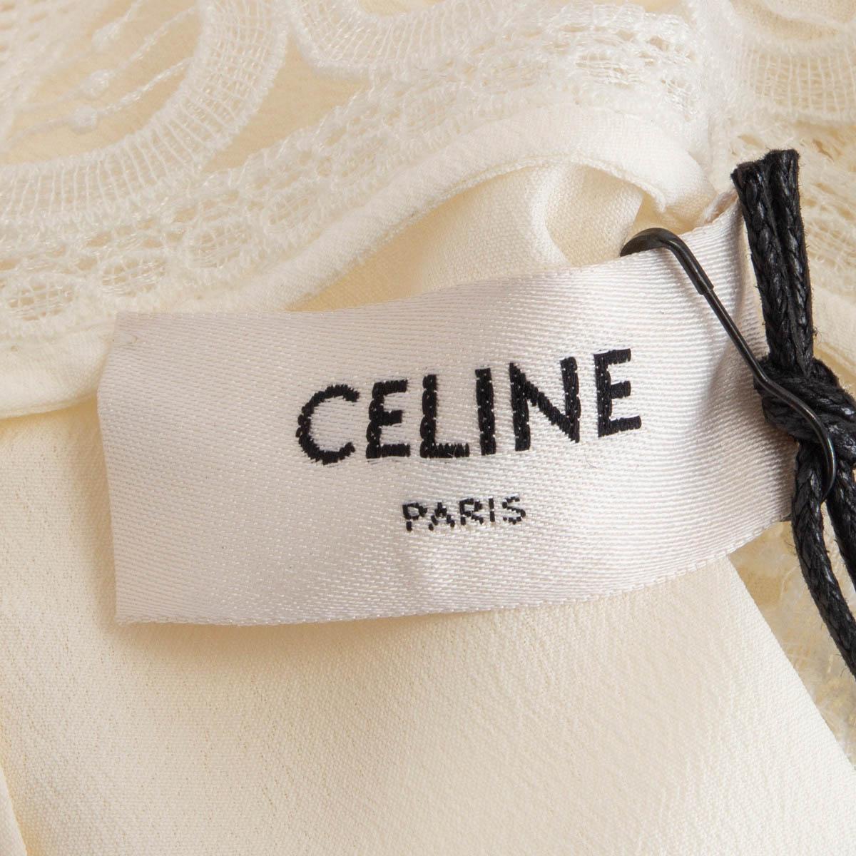 CELINE avorio bianco VICTORIAN BRODERIE ANGLAISE Camicetta 38 S. White 2