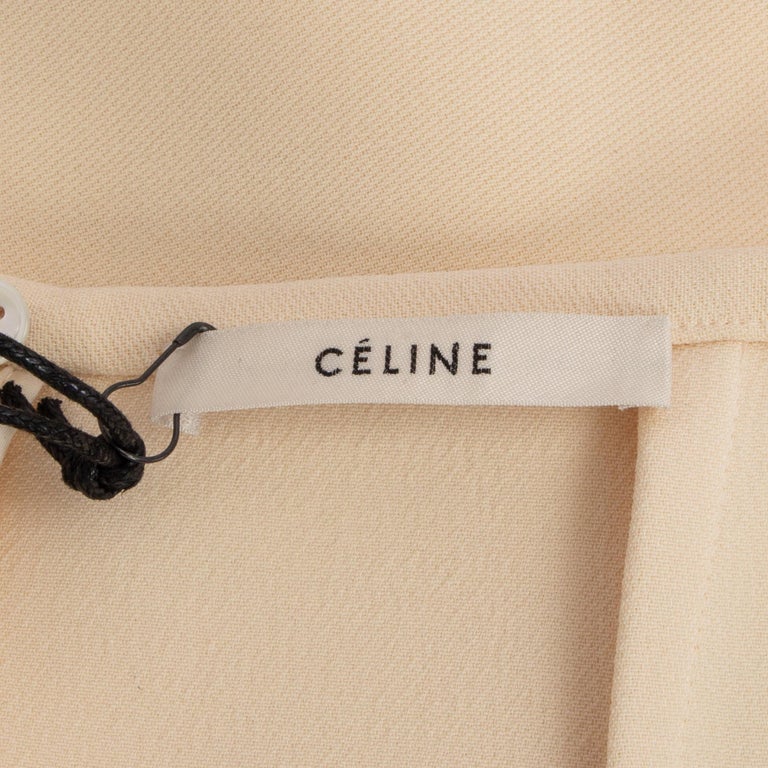 CELINE ivory wool 2016 LACE TRIM A-Line Skirt S For Sale at 1stDibs