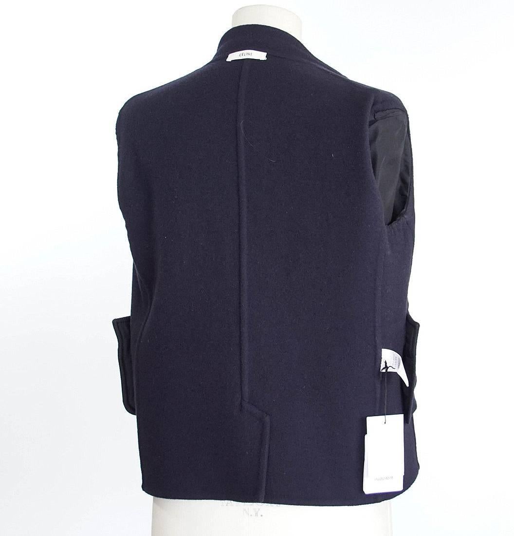 Women's Celine Jacket 3/4 Sleeve Navy Cashmere  40 / 6 nwt