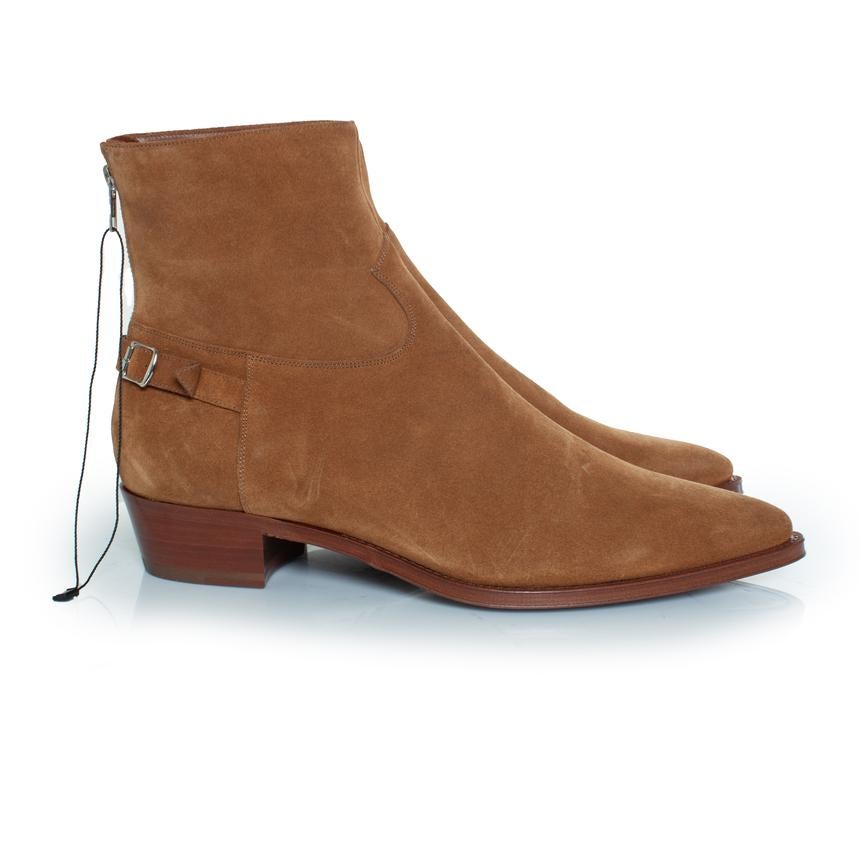 Celine, bottes à boucle en daim Jacno en cognac Pour hommes en vente