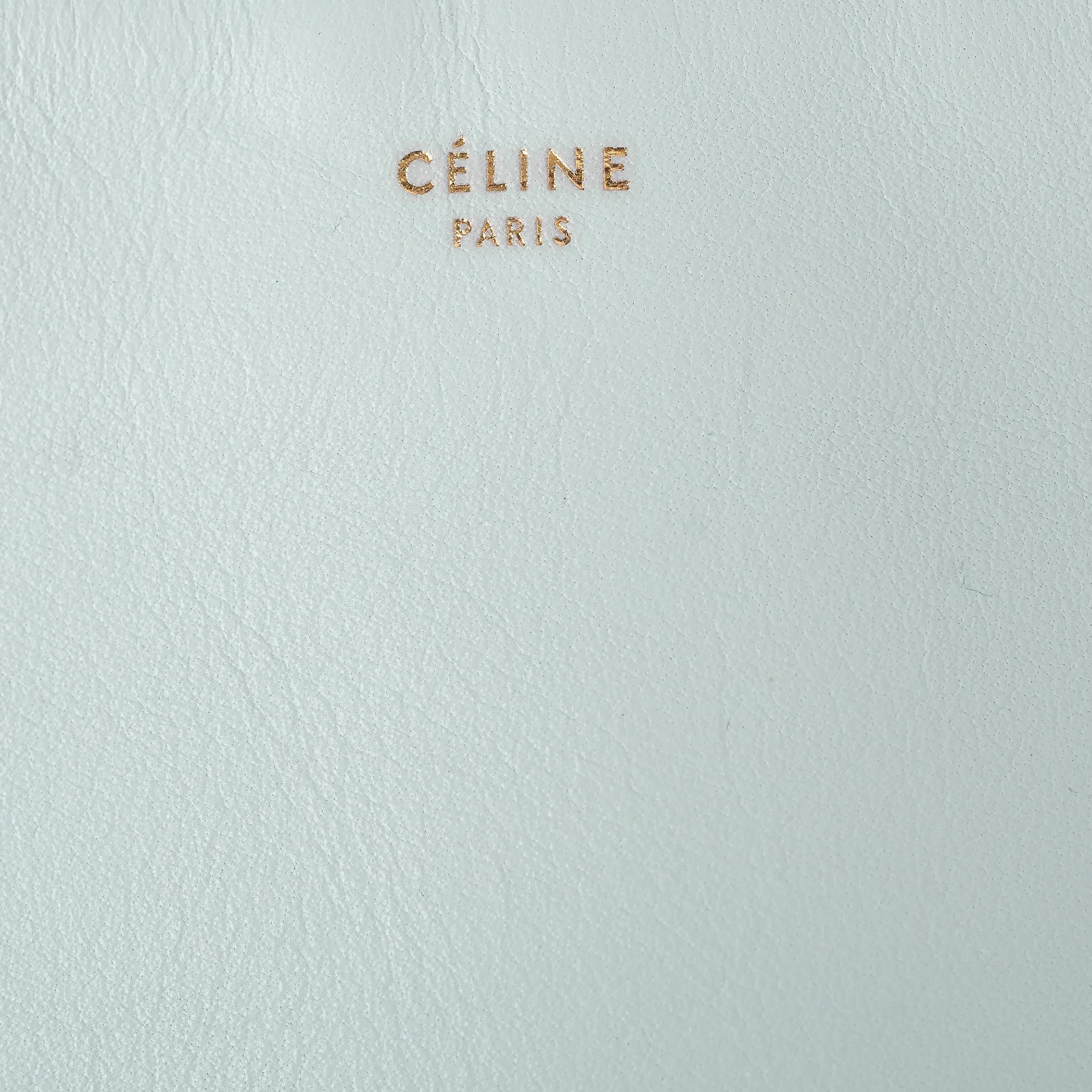 CELINE Jade green leather TRIO SMALL Crossbody Bag 2