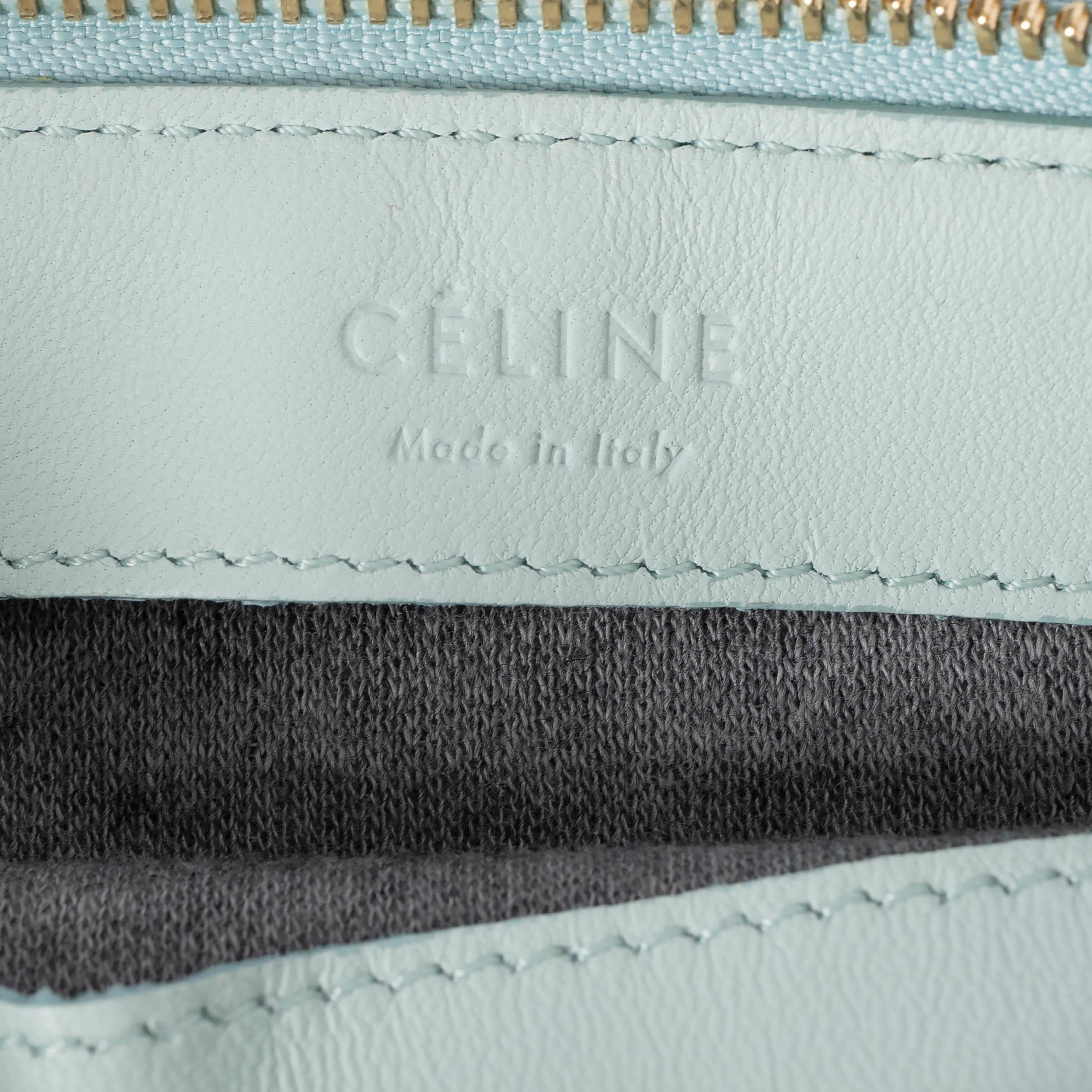 CELINE Jade green leather TRIO SMALL Crossbody Bag 3