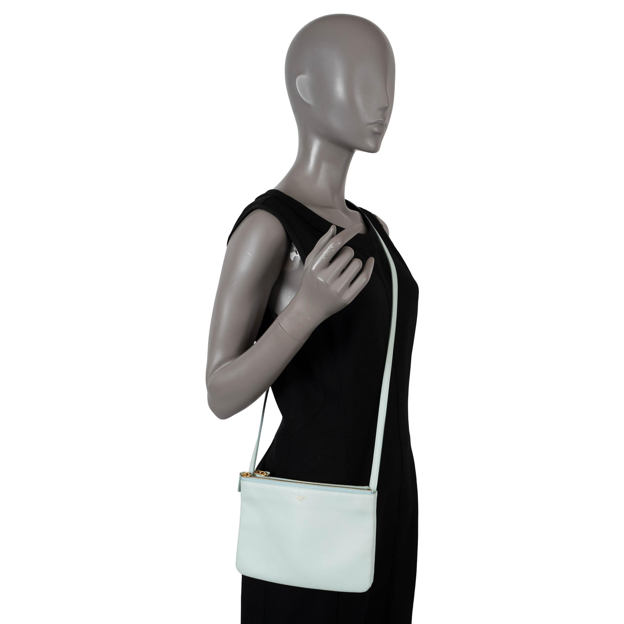CELINE Jade green leather TRIO SMALL Crossbody Bag 4