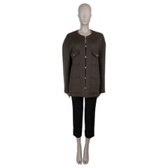 Celine kaki vert cashmere 2023 OVERSIZED DOUBLE FACE Jacket 40 M