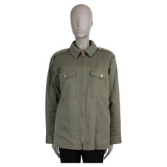 CELINE Giacca SHERPA foderata in cotone verde cachi 36 XS