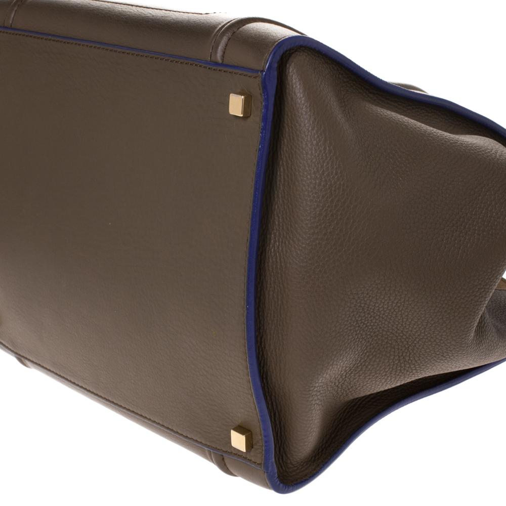 Celine Khaki Leather Medium Phantom Luggage Tote 5