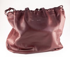 Céline Large Coulisse Shoulder Bag Burgundy Calf Leather Retail $2350 & Dust Bag