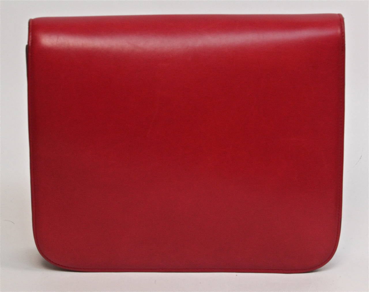 Women's Celine large red classic box leather bag with convertible strap 