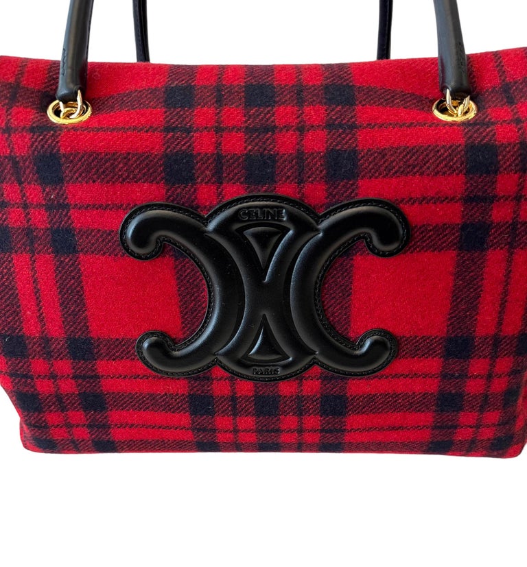 Céline Large Tartan Pliage Patapan Tote Bag For Sale at 1stDibs display picture 3