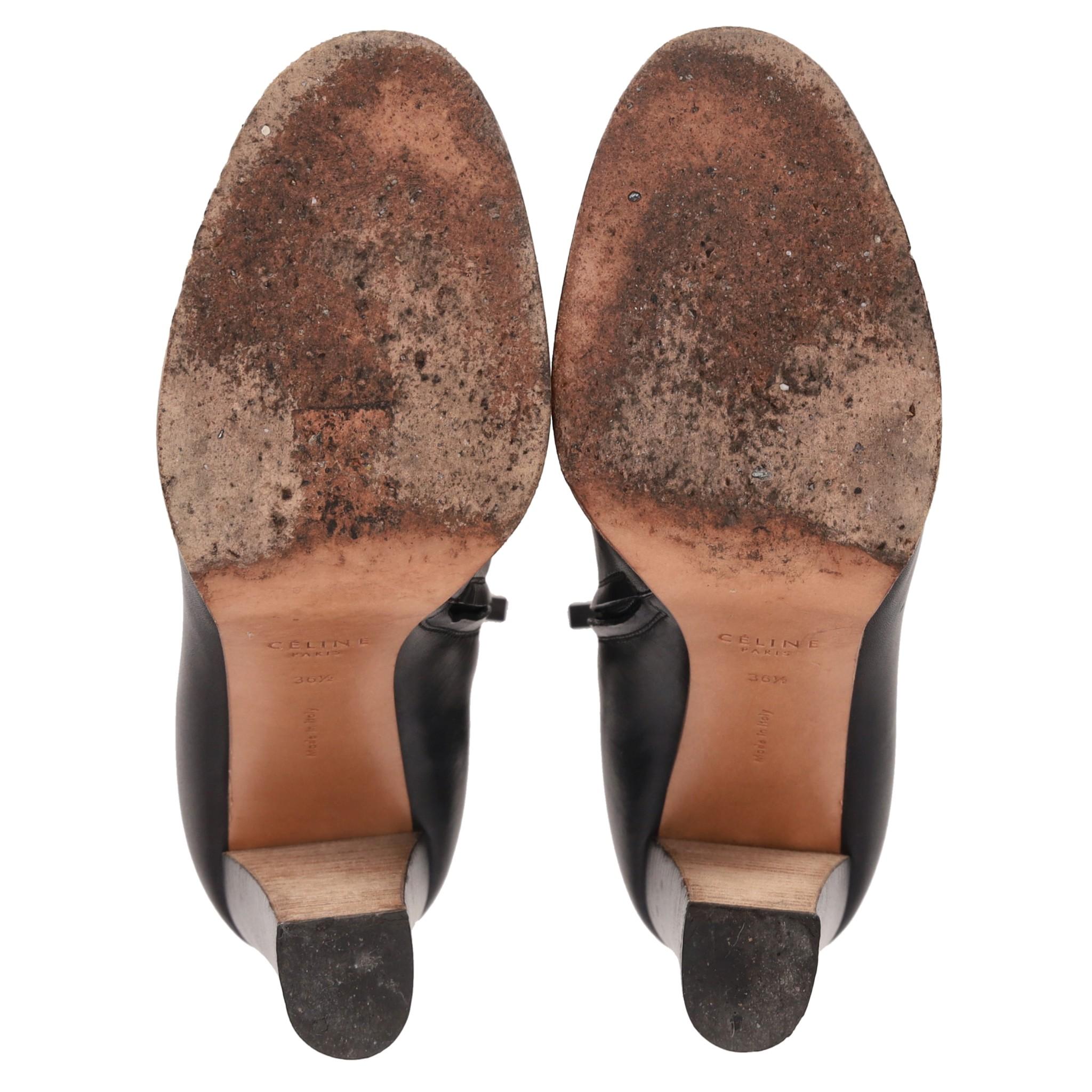 Celine Leather Ankle Boots For Sale 1