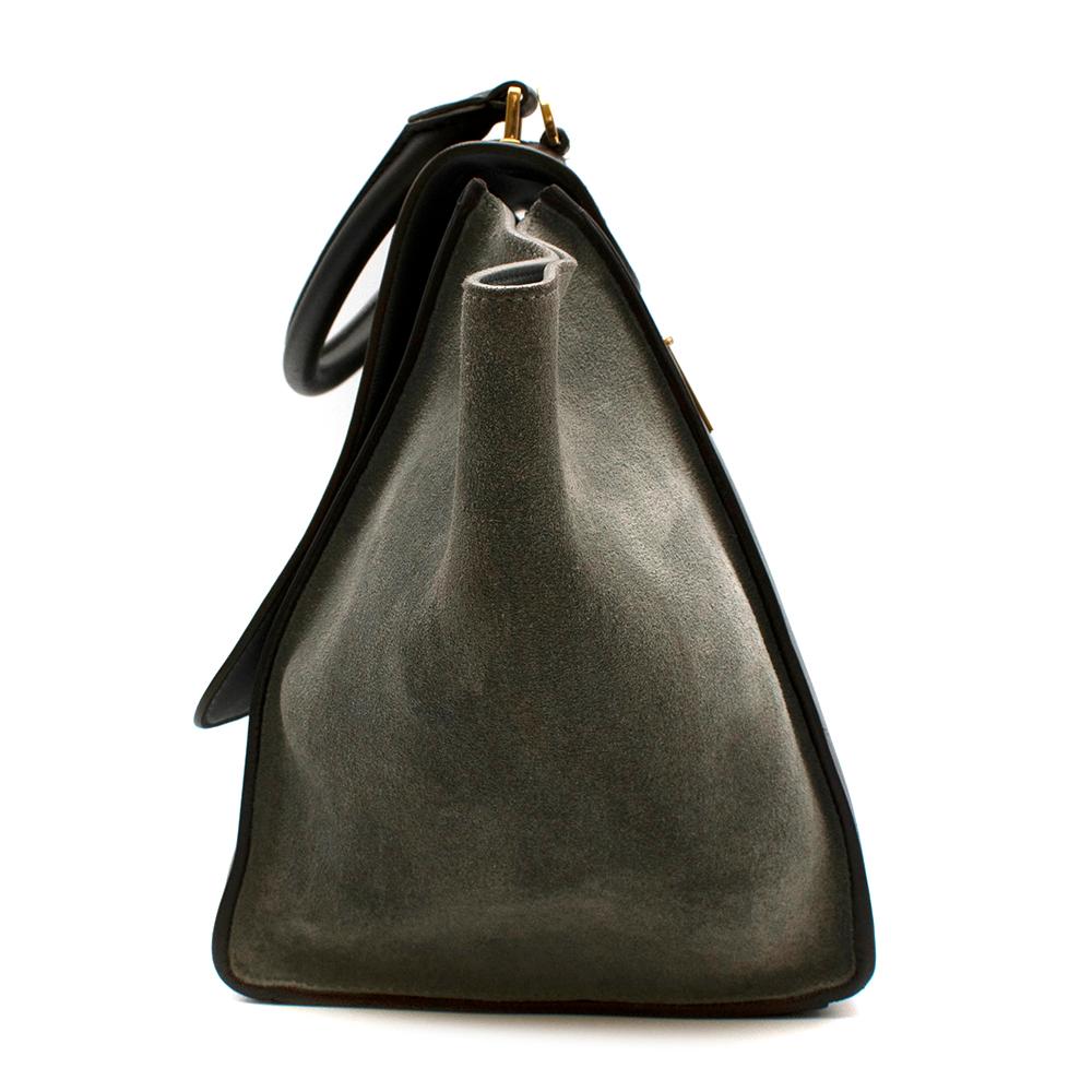 Celine Leather Burgundy Blue & Brown Trapeze Bag For Sale 1