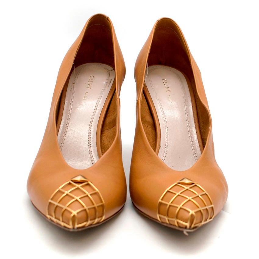 Celine Leather Cage Toe Pumps - Size EU 35 In Excellent Condition In London, GB
