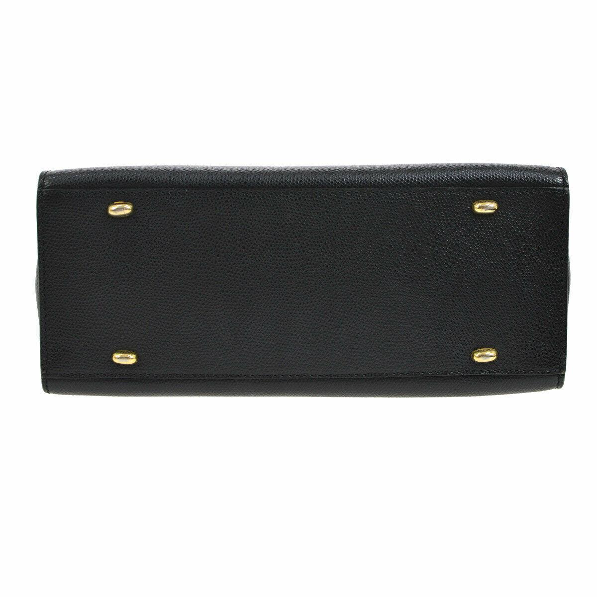 Black Celine Leather Gold Kelly Style Evening Top Handle Satchel Shoulder Flap Bag