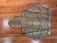 Celine Leopard Print Logo Pullover Hoodie size Small