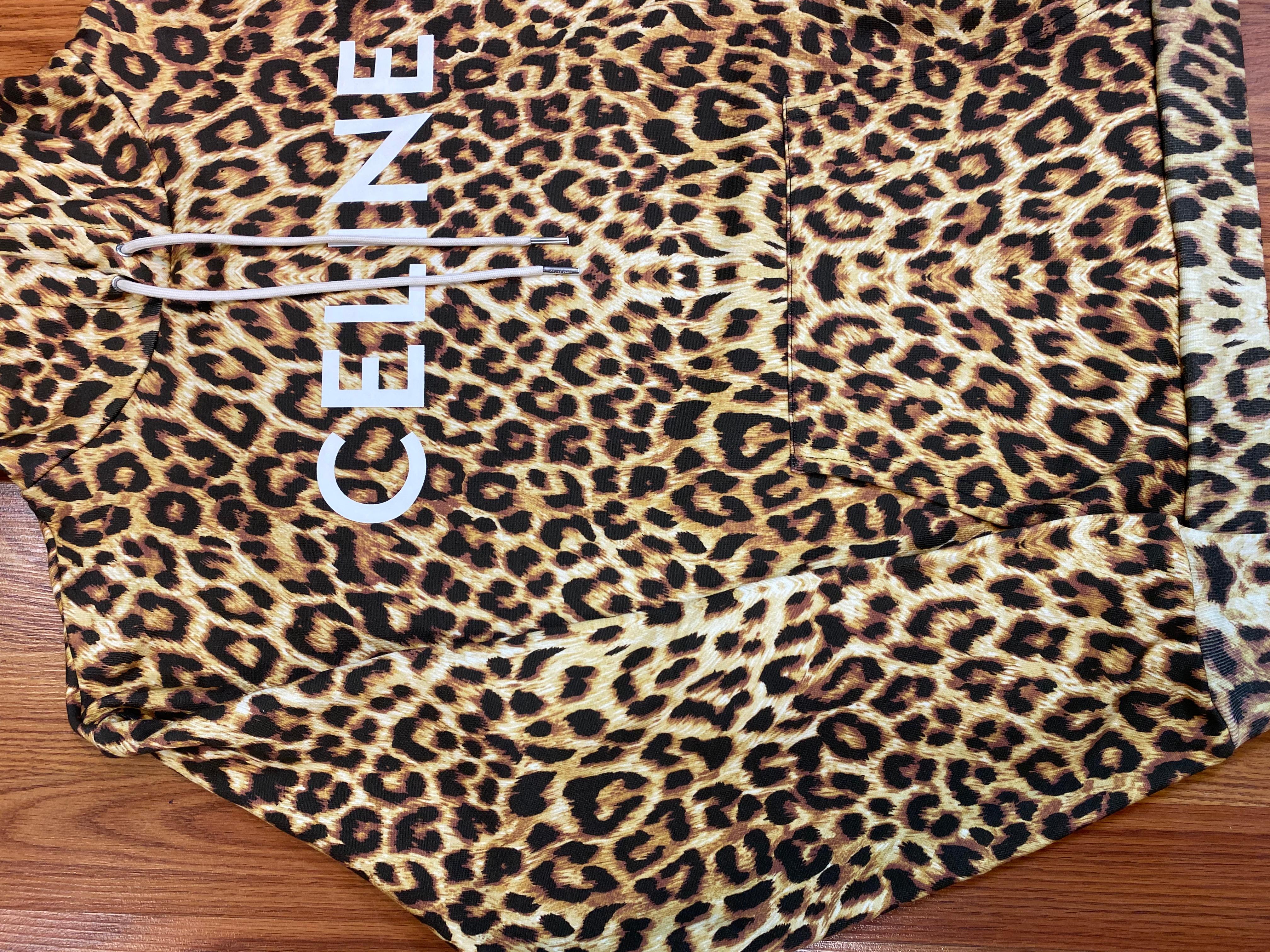 celine leopard hoodie