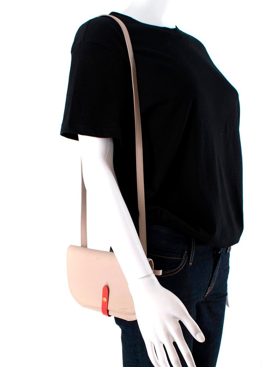 Women's Celine Light Beige Leather Half Moon Cross Body Bag For Sale