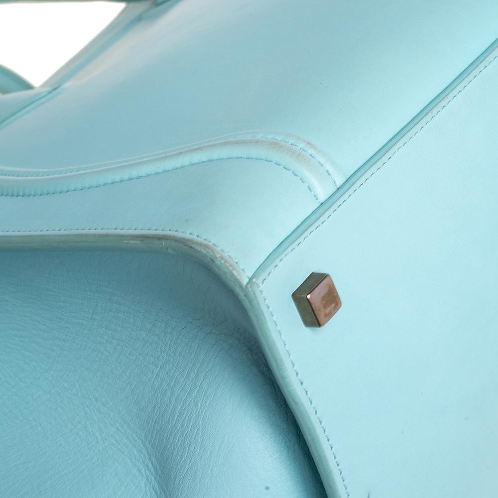 Celine Light Blue Leather Medium Phantom Luggage Tote In Fair Condition In Dubai, Al Qouz 2