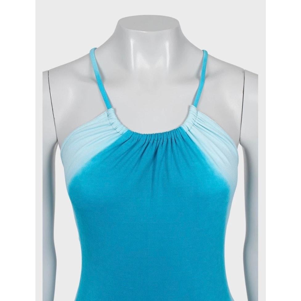 Robe à bretelles en rayonne bleu ciel de Celine - Taille 36/S Bon état - En vente à Krakow, PL