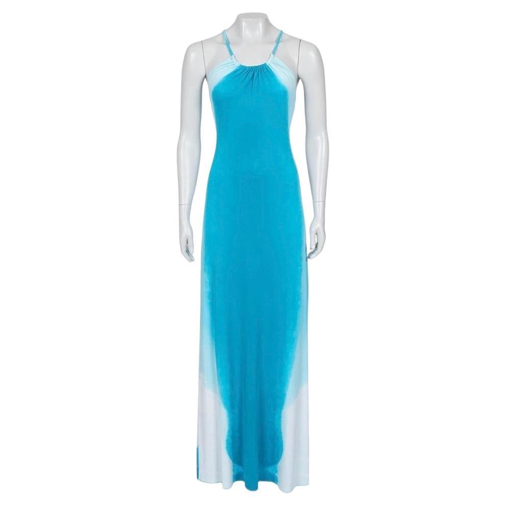 Celine Light Blue Rayon Blend Slip Dress - Size 36/S