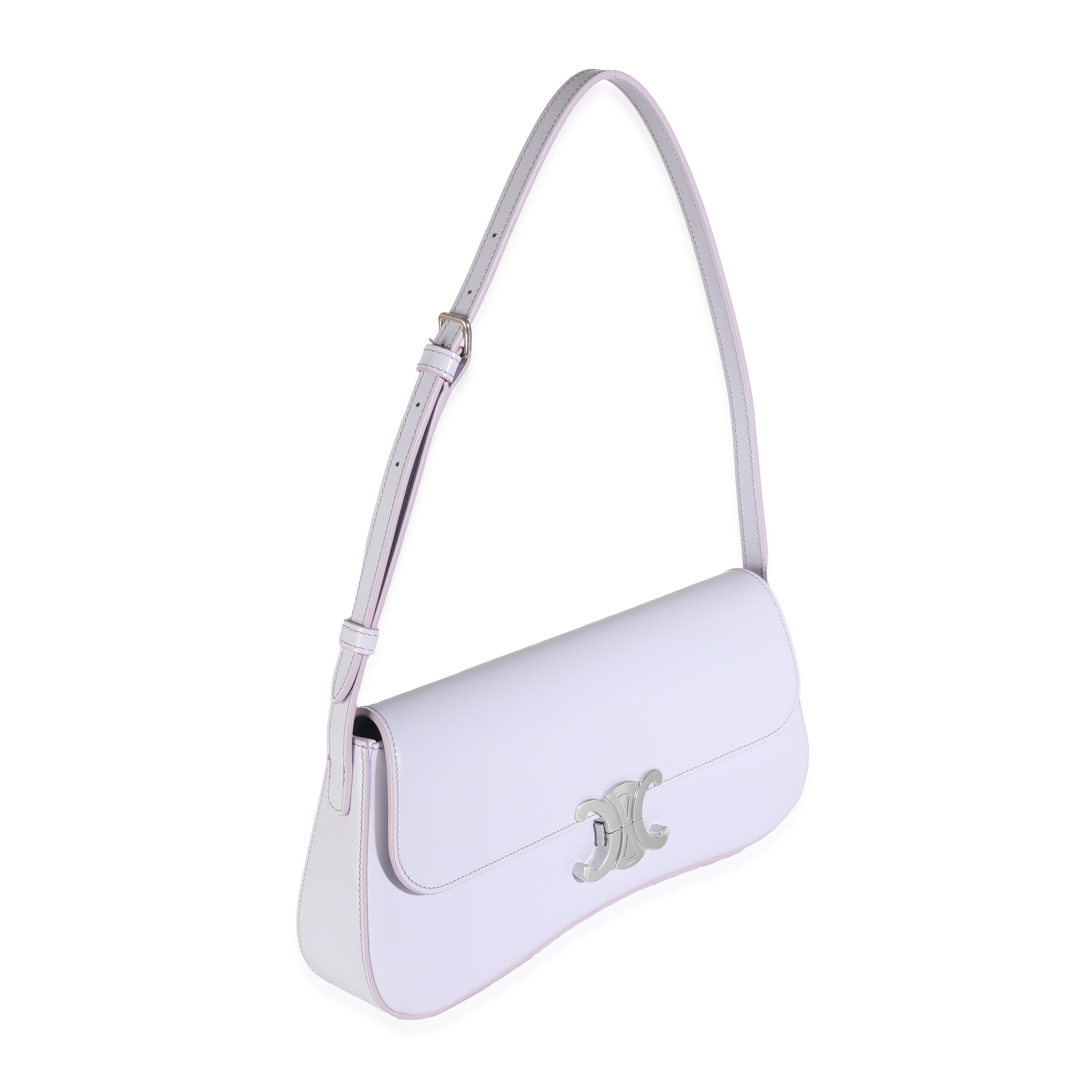 Gray Celine Light Lavender Shiny Calfskin Medium Lola