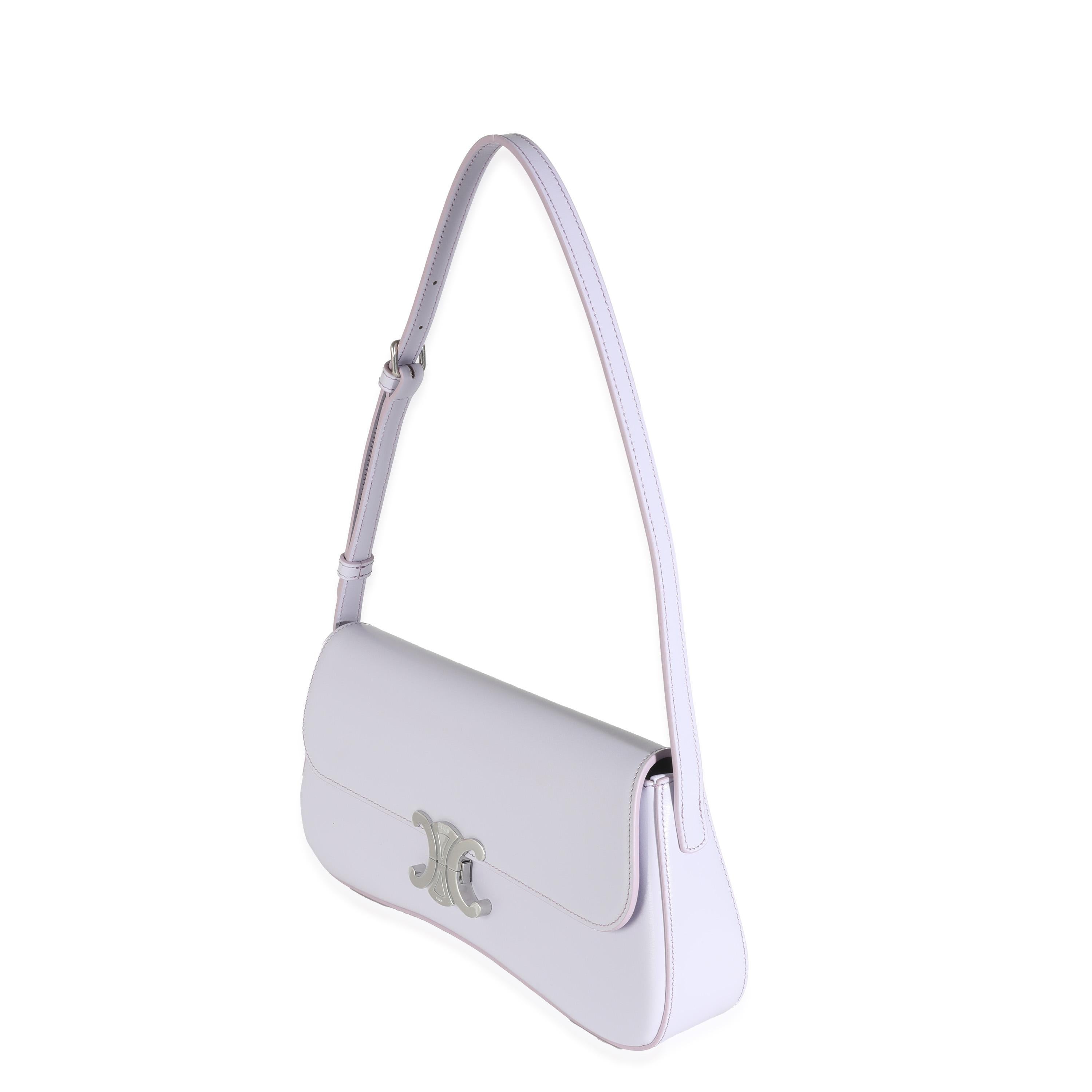 Celine Light Lavender Shiny Calfskin Medium Lola In Excellent Condition In New York, NY