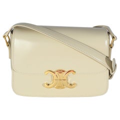 Celine Light Stone Shiny Calfskin Classique Triomphe Bag