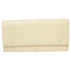 Celine Light Yellow Leather Multifunction Flap Wallet