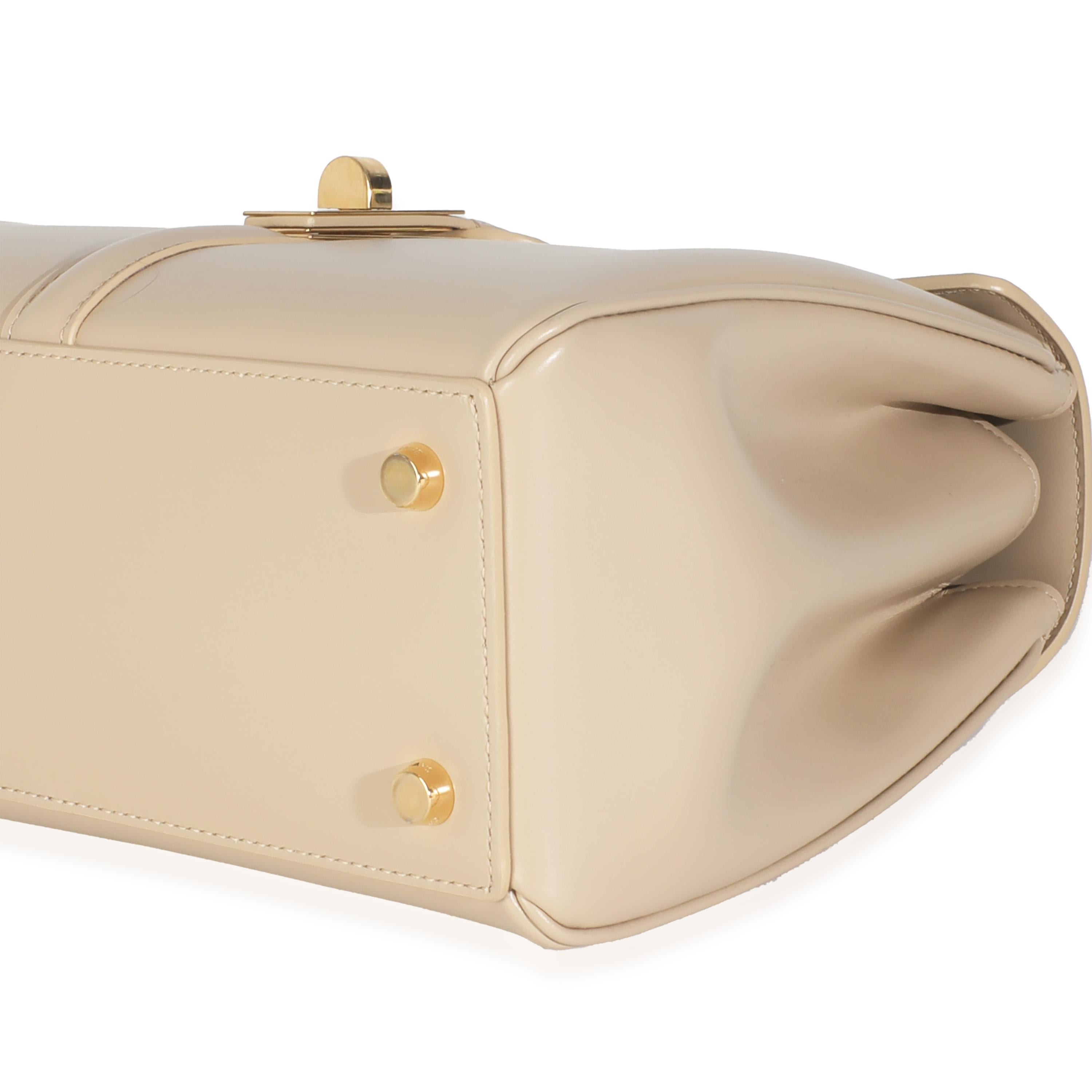 Celine Kalkstein satiniertes Kalbsleder Small 16 Top Handle Bag Damen im Angebot