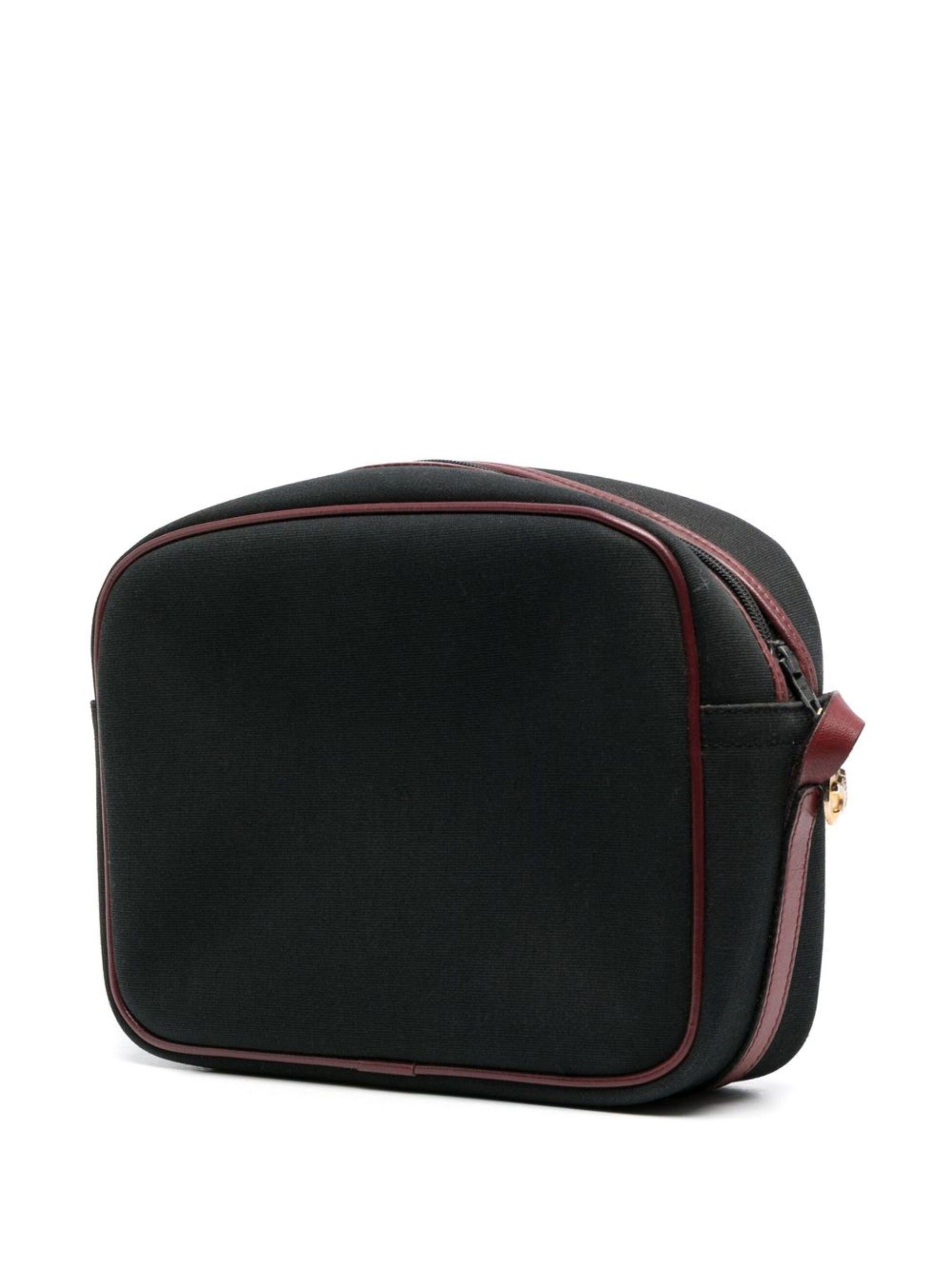 Celine Logo Black Cotton Camera Bag In Good Condition For Sale In Paris, FR