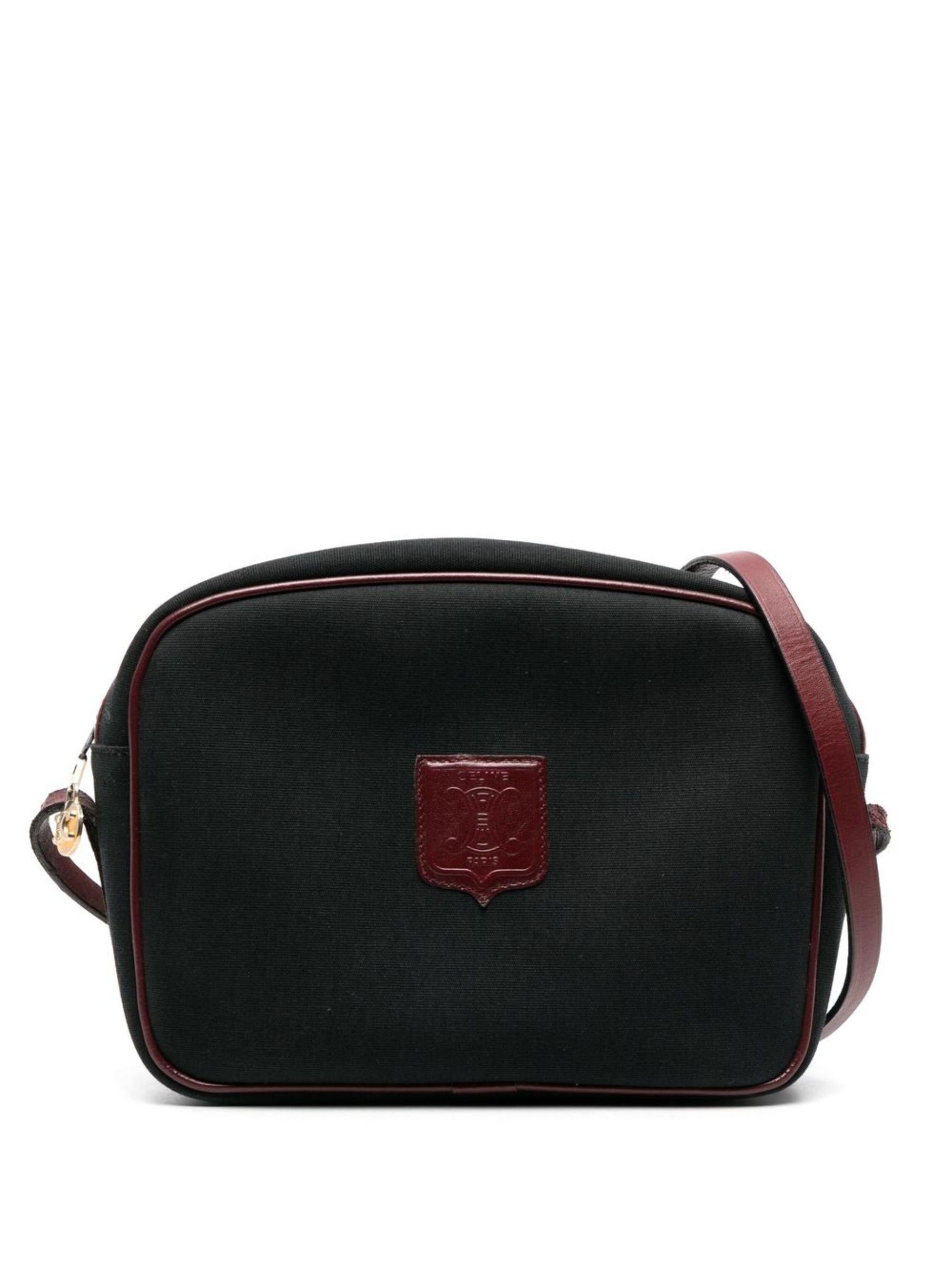 Celine Logo Black Cotton Camera Bag For Sale 2