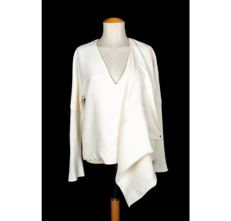 Celine Long-sleeve White Top For Sale 3
