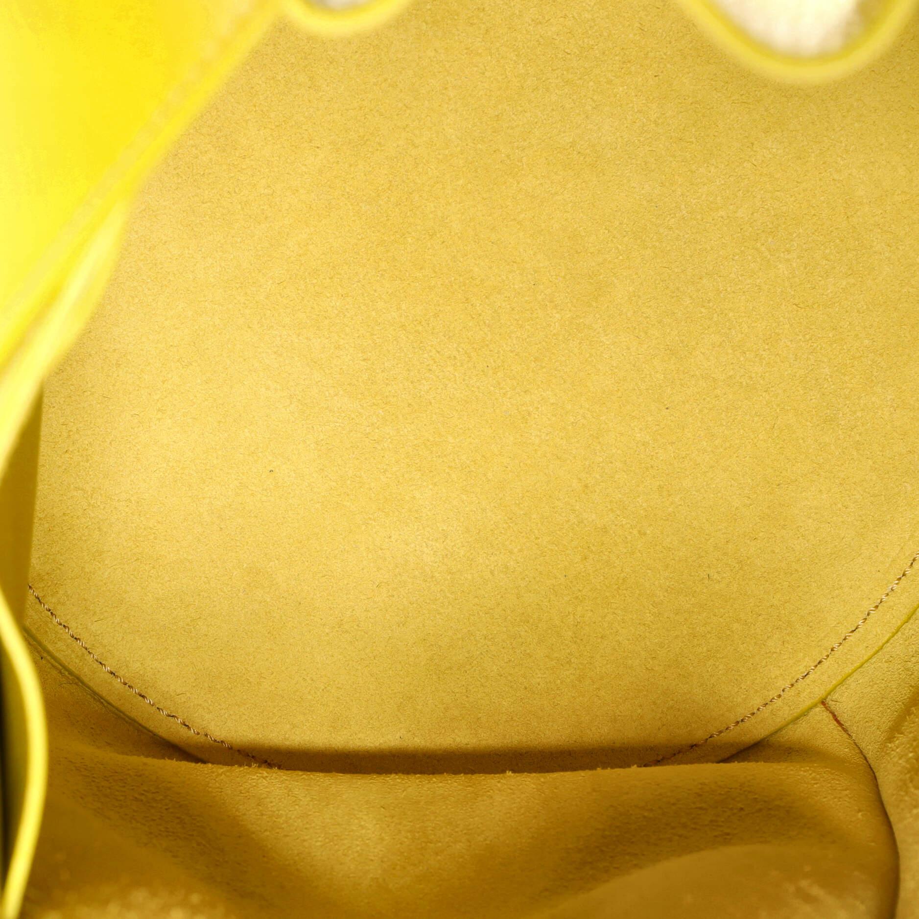 Yellow Celine Long Strap Big Bag Bucket Leather