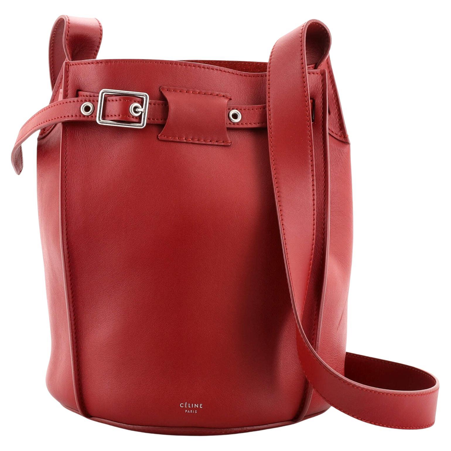 CÉLINE sangle Shoulder bag in Red Leather at 1stDibs