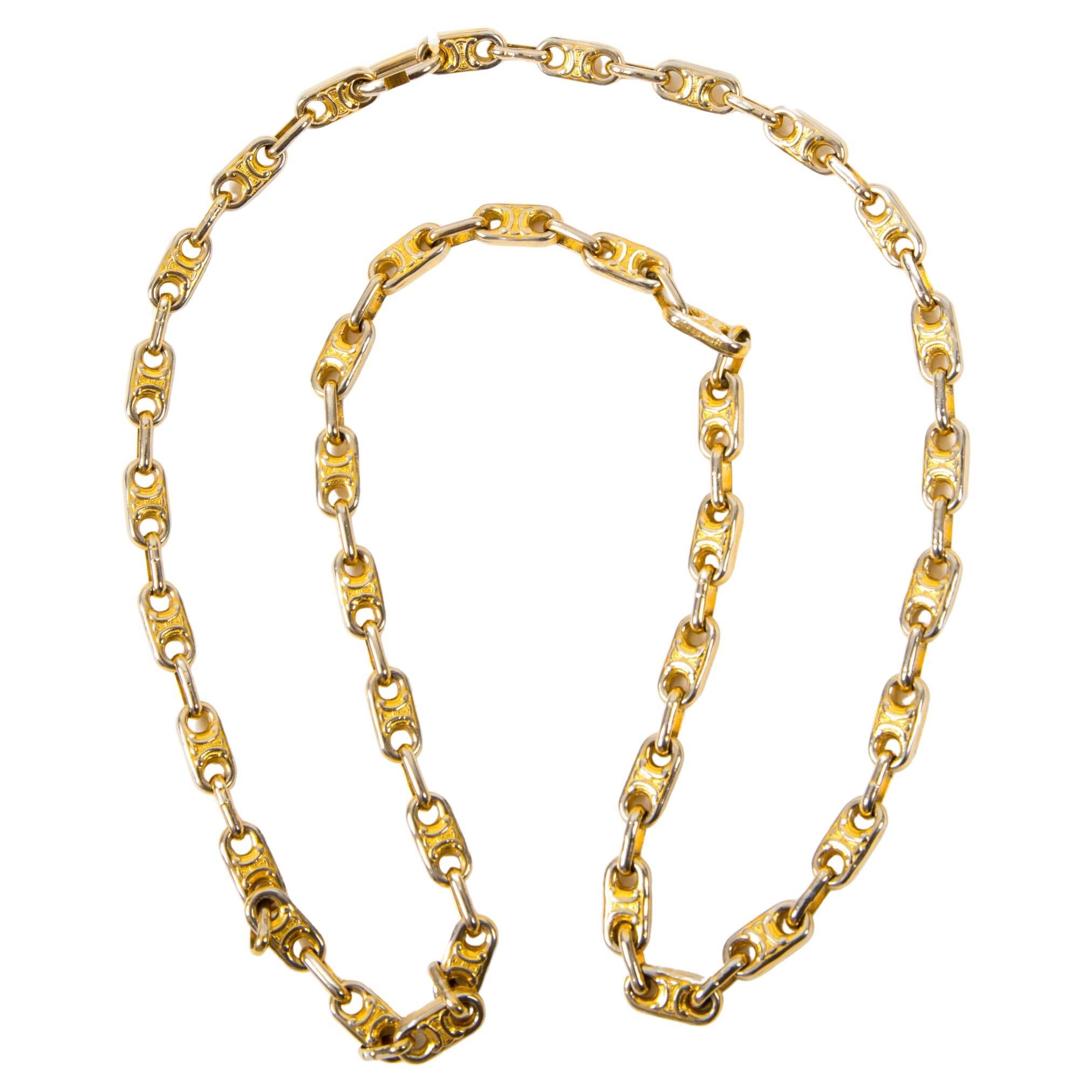 Collana lunga a catena Triomphe in oro Celine in vendita