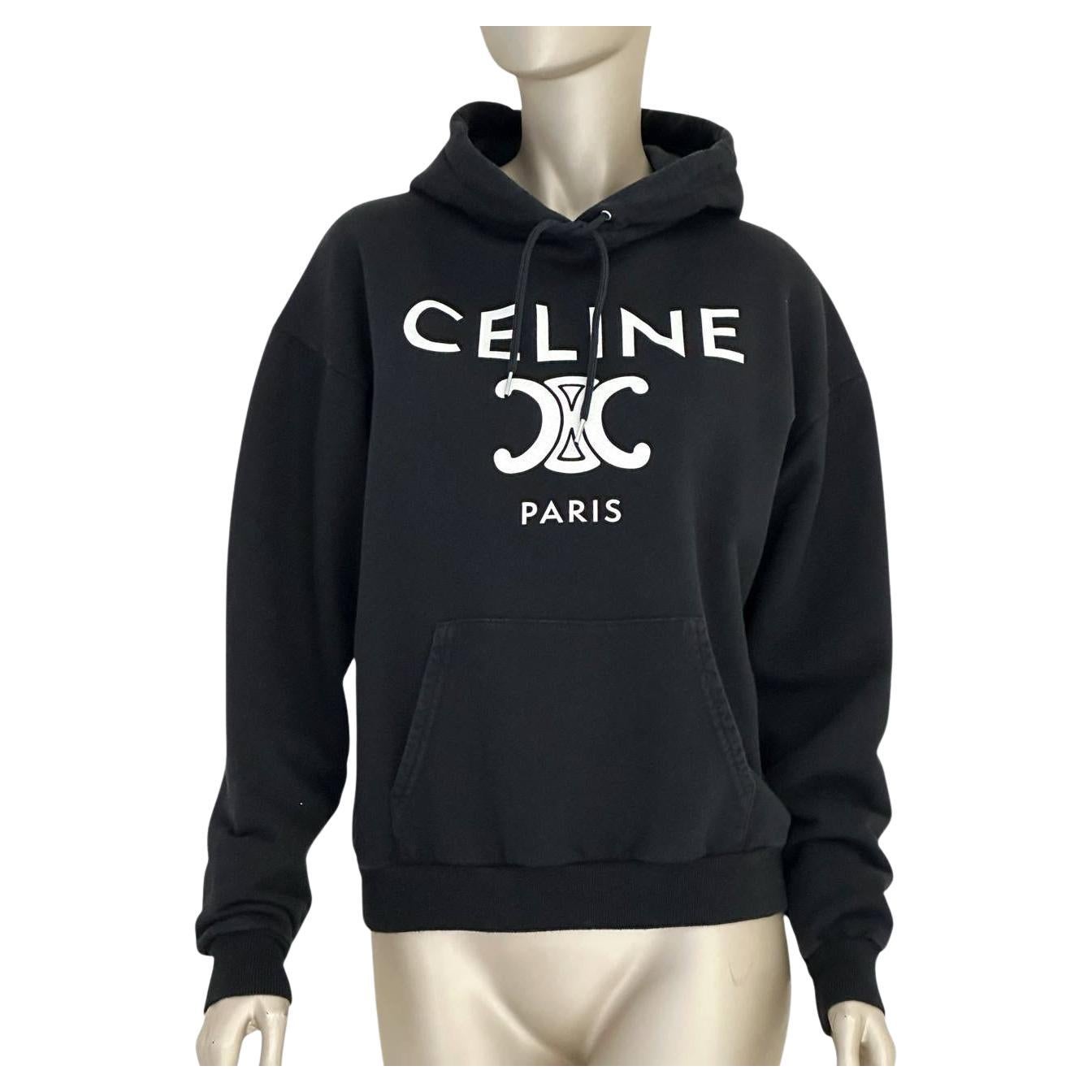 Celine Loose Fit Cotton Hoodie Sweatshirt Sz.S im Angebot