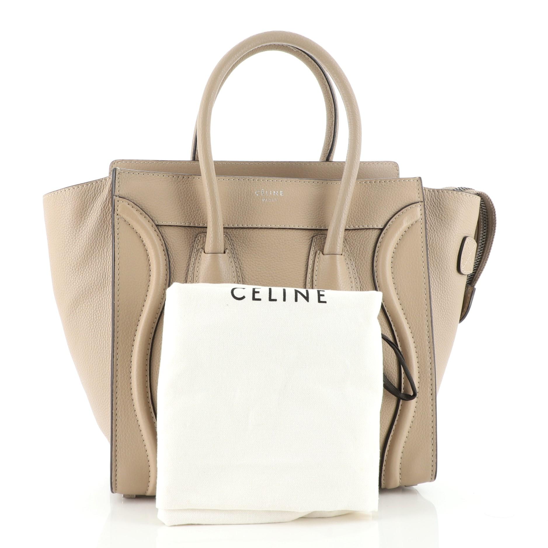 Celine Luggage Bag Grainy Leather Micro For Sale at 1stDibs