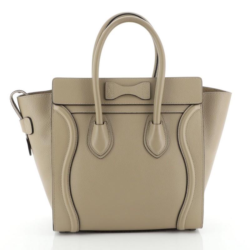 Brown Celine Luggage Bag Grainy Leather Micro