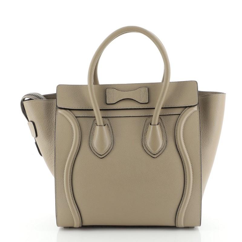 Brown Celine Luggage Bag Grainy Leather Micro 