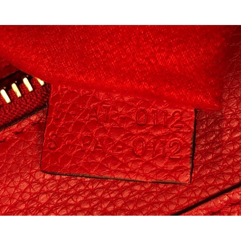 Red Celine Luggage Bag Grainy Leather Micro